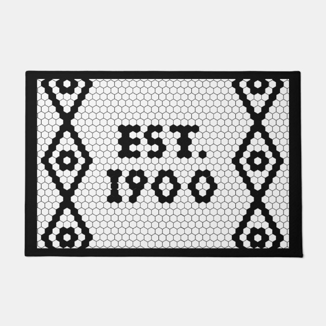 Angepasstes 1900 Hex Tile Doormat 3 Fußmatte (Vorderseite)