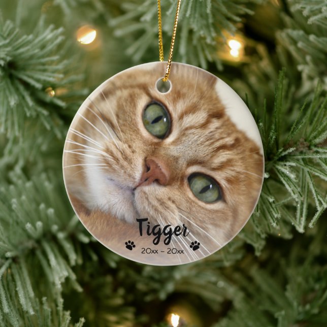 Angepasstes 2-Foto-Haustier - Weihnachten Keramik Ornament (Baum)