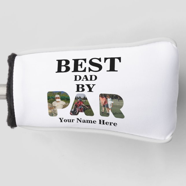 Angepasstes 3-Buchstaben-Foto Bester Papa nach Par Golf Headcover (Vorderseite)