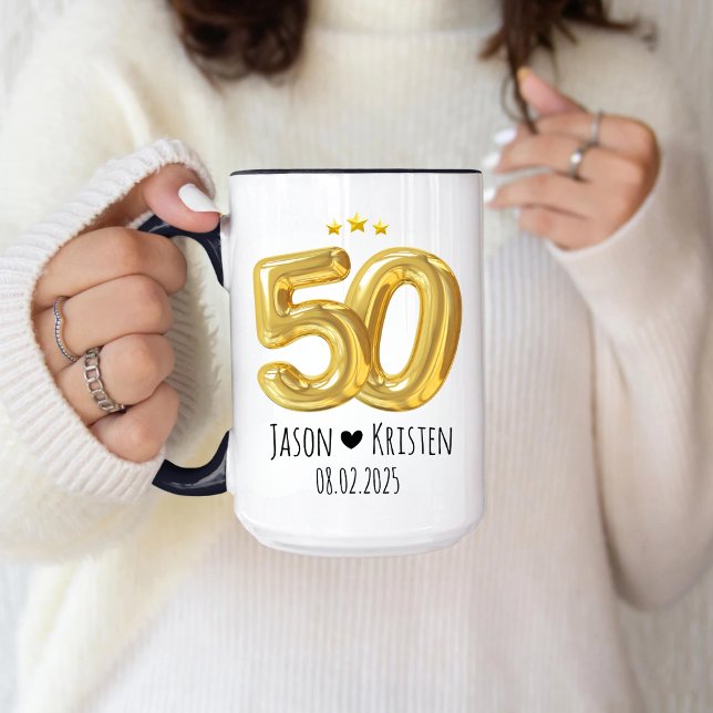 Angepasstes 50-jähriges Geschenk für Eltern, Gebur Tasse (Von Creator hochgeladen)