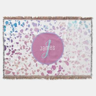 Angepasstes abstraktes Terrazzo-Rosa- und Blau-Mus Decke