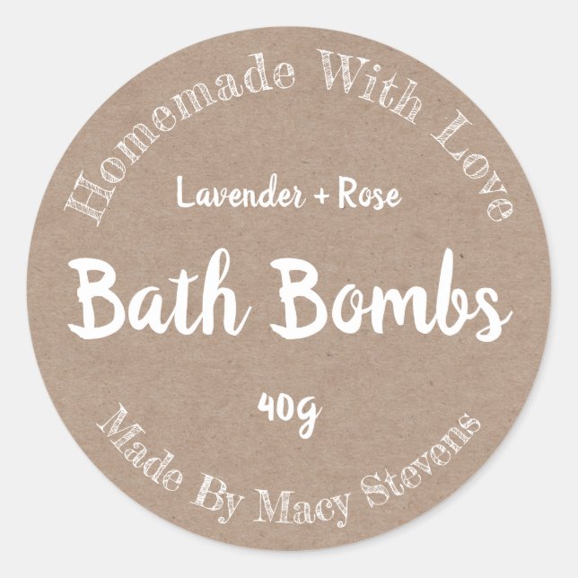Angepasstes Bath-Bombensiegel Runder Aufkleber (Vorderseite)