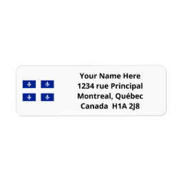 Angepasstes Blue Quebec Provinz-Flag-Adressetikett