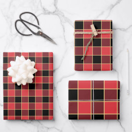 Angepasstes Buffalo-Karo-Muster für benutzerdefini Geschenkpapier Set