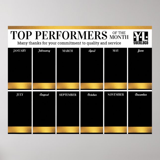 Angepasstes Farbgold Mitarbeiter des Monats-Fotos Poster (Vorne)