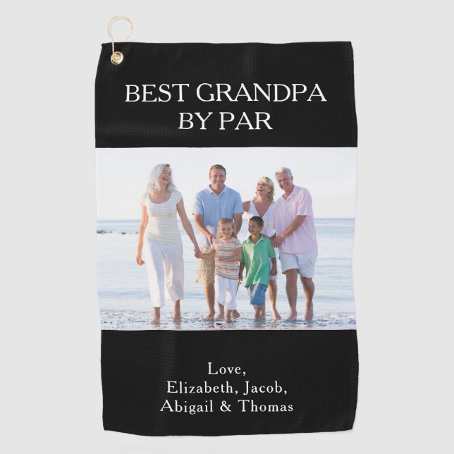 Angepasstes Foto bester Opa nach Par Golfhandtuch (Vorderseite)
