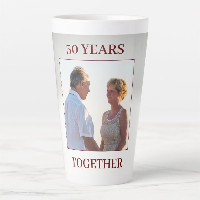 Angepasstes Foto Jahrestag Latte Tasse (Vorderseite)