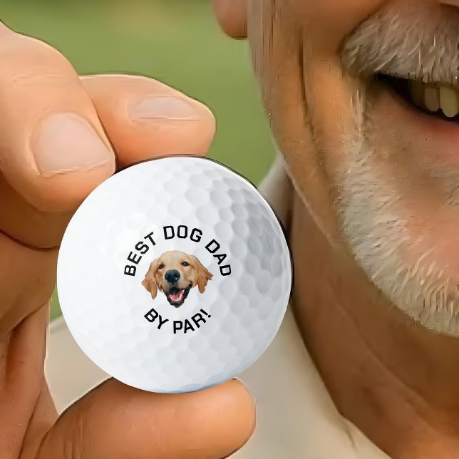 Angepasstes Gesicht Bester Hund Vater von Par New  Golfball (Von Creator hochgeladen)