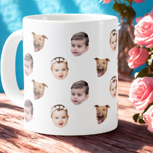 Angepasstes Gesicht, einzigartiges Familiengeschen Jumbo-Tasse