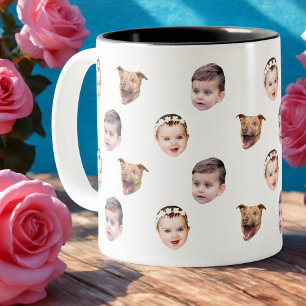 Angepasstes Gesicht, einzigartiges Familiengeschen Zweifarbige Tasse