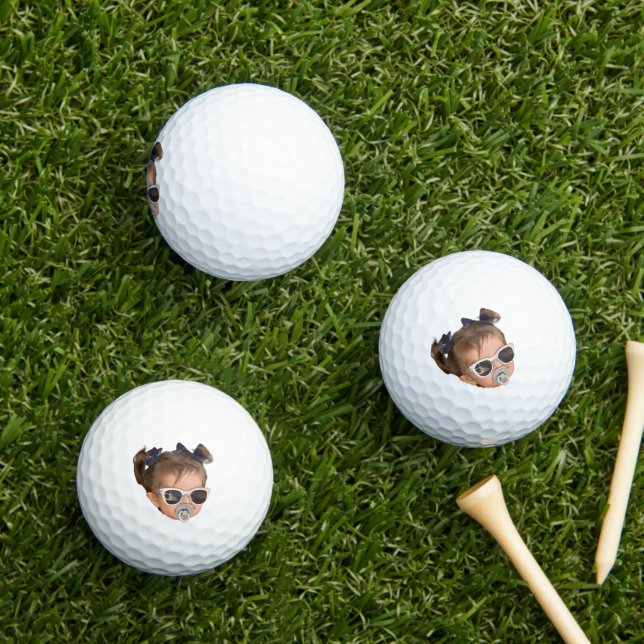 Angepasstes Gesicht, Vater, neuer Papa Personalisi Golfball (Insitu Gras)