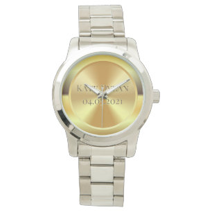 Angepasstes gestuftes Gold Armbanduhr