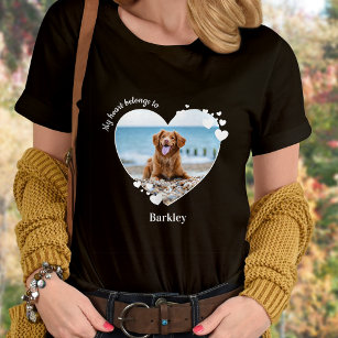 Angepasstes Herz gehört zum Foto für Hunde mit län T-Shirt