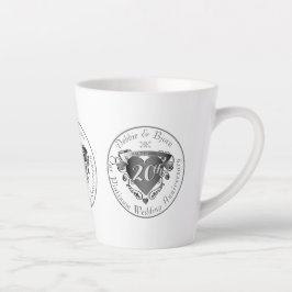 Angepasstes Hochzeitjubiläum 3 Silberfarbiges Herz Milchtasse