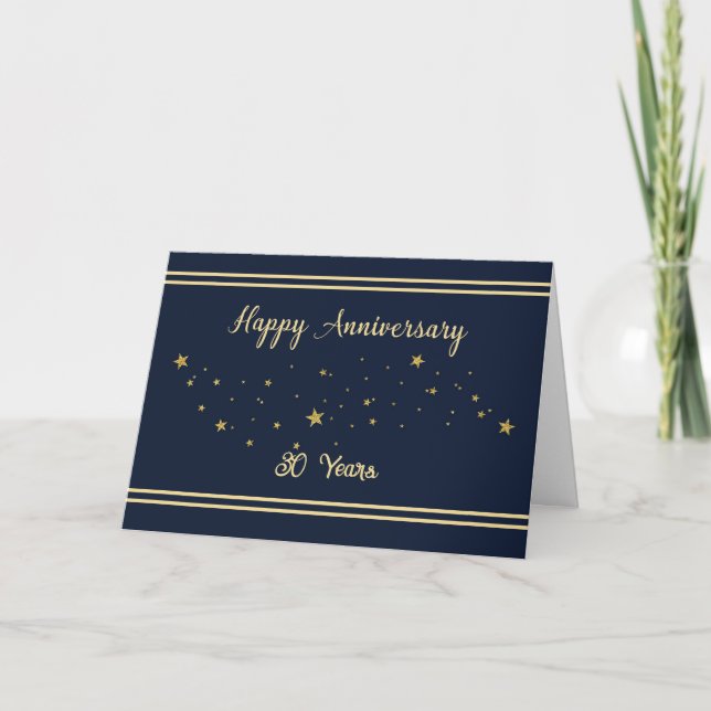 Angepasstes Jahr 30 Anniversary Gold Karte (Vorderseite)