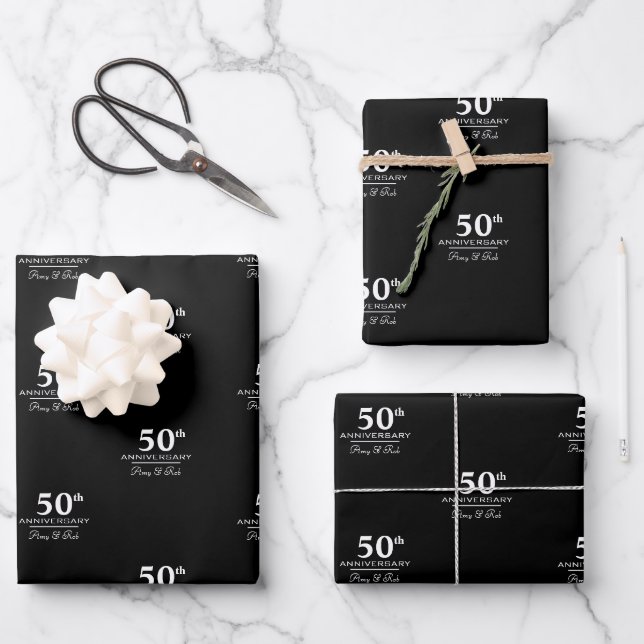 Angepasstes Jubiläum modern und minimalistisch Geschenkpapier Set (Vorderseite)