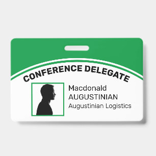 Angepasstes Logo-Foto-ID-Delegierten-MID-GREEN Ausweis