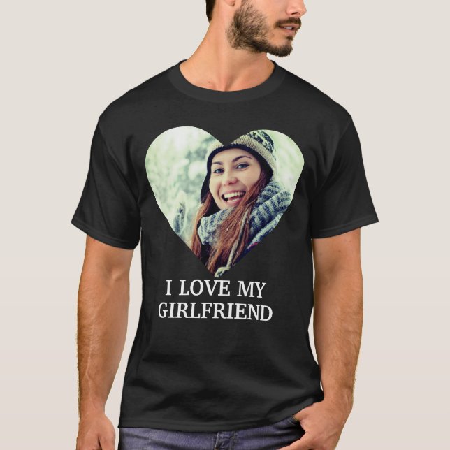Angepasstes modernes Herz Foto Liebe meine Freundi T-Shirt (Vorderseite)
