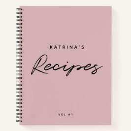 Angepasstes, modernes, rosa Schwarzes Minimalistis Notizbuch