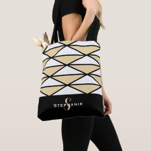 Angepasstes modernes, schwarz-gelbes Chic geometri Tasche