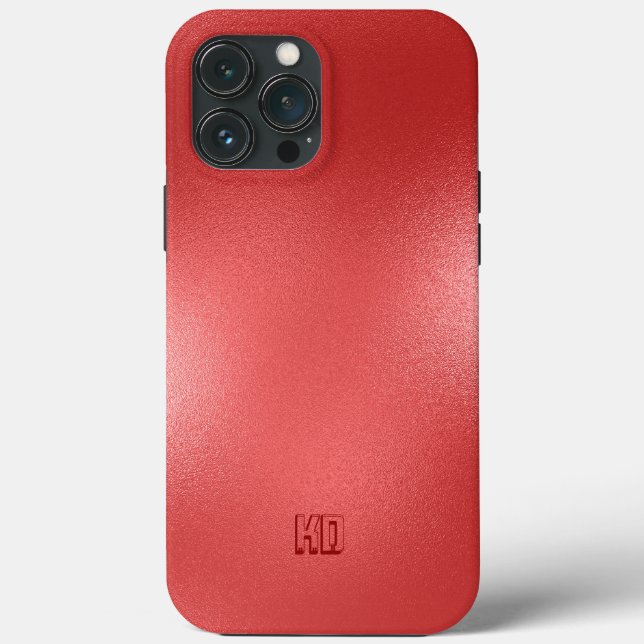 Angepasstes Monogramm aus risierter roter Textur Case-Mate iPhone Hülle (Rückseite)
