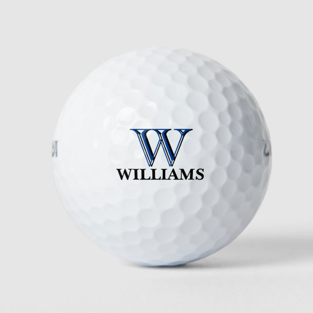 Angepasstes Monogramm mit drei Ebenen mit Vorname  Golfball (Vorderseite)