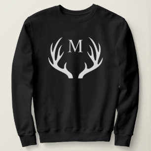 Angepasstes Monogramm mit Schwarz-weißem Hirschant Sweatshirt