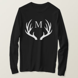 Angepasstes Monogramm mit Schwarz-weißem Hirschant T-Shirt