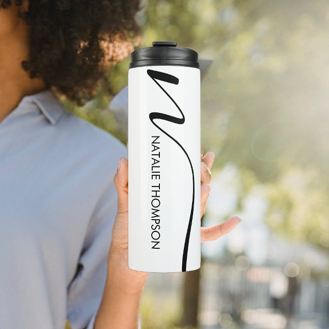 Angepasstes Monogramm Personalisiert mit Name Cool Thermosbecher (Von Creator hochgeladen)