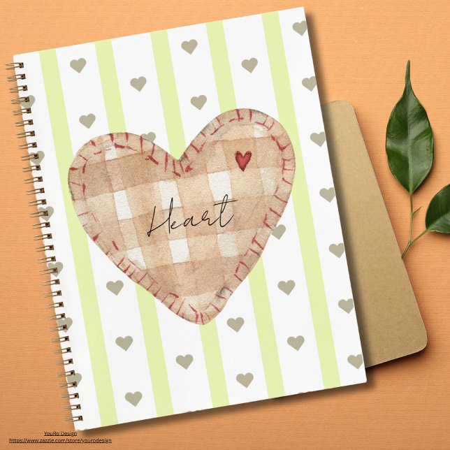 Angepasstes niedliches Drehbuch Freundliches Herz  Notizbuch (Pretty script, custom text. Heart pattern notebook for girls.)