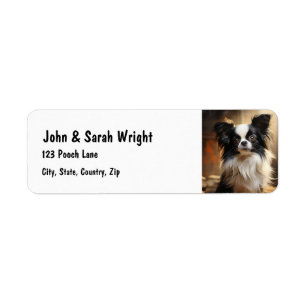 Angepasstes Niedliches Papillon-Dog-Adressetikett