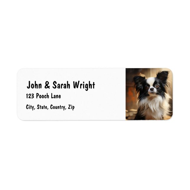 Angepasstes Niedliches Papillon-Dog-Adressetikett (Vorne)