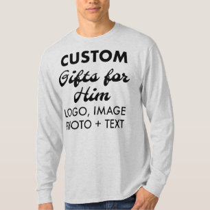 Angepasstes personalisiertes Männchen-Asche-Grau-L T-Shirt