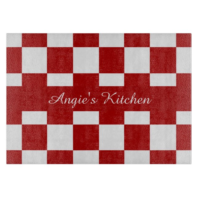 Angepasstes Red & White Checkerboard Kitchengerät Schneidebrett (Vorderseite)