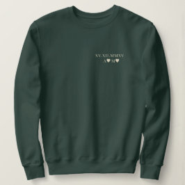 Angepasstes römisches Numerus Datum Jahrestag Grün Sweatshirt