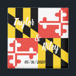 Angepasstes, Save the Date MD-Wedding-Magnet Magnet<br><div class="desc">Maryland Wedding Save the Date Magnet</div>