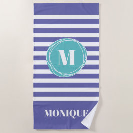 Angepasstes, Streifen-Monogramm Strandtuch