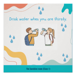 Angepasstes Trinkwasser-Poster für Schulbedarf Poster