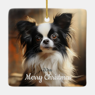 Angepasstes Weihnachtsgebäck Papillon Dog Tier Keramikornament