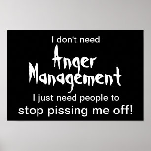 Anger Management Poster - Weißer Text auf Schwarz