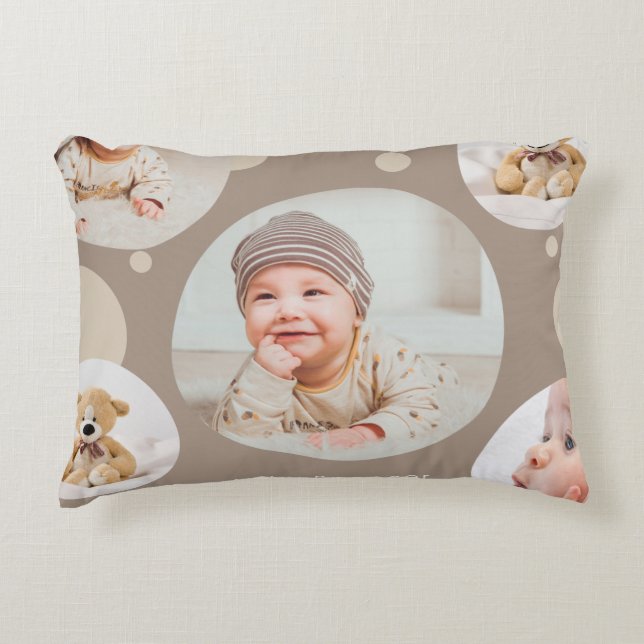 Angerautes Polyester Dekokissen (Vorderseite)