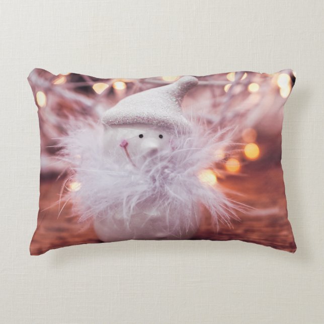 Angerautes Polyester Dekokissen (Vorderseite)