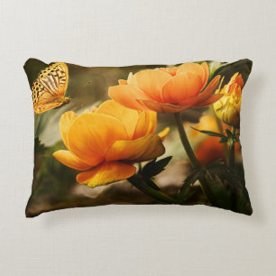 Angerautes Polyester Dekokissen