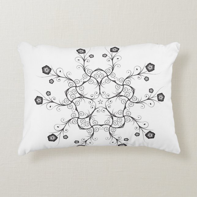 Angerautes Polyester Dekokissen (Vorderseite)