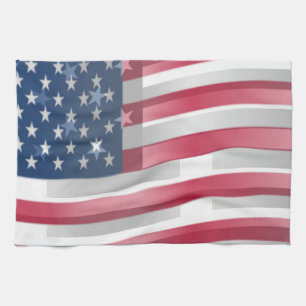 Angereicherte USA-Flagge: Wellige geschichtete Des Handtuch