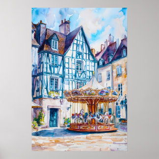 Angers Aquarell Reise Nationaler Skigebiet-Poster Poster
