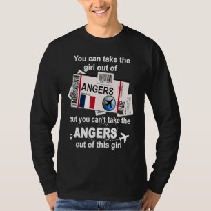 Angers Bordkarte Angers Mädchen Angers T-Shirt