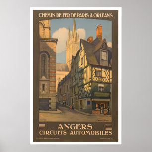 Angers Frankreich Eisenbahn von Paris nach Orleans Poster