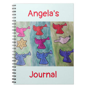 Anges de Noël avec trompettes Carnet Spiral