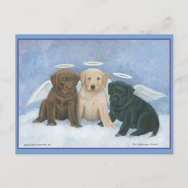 Anges Étiquettes Carte postale de Noël (Devant)